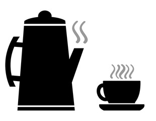 Cafetière et tasse