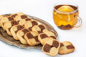 Cookies chees on a white background