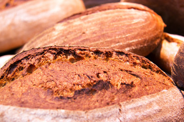 Freshly baked rye bread.