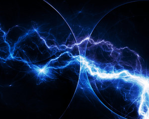 Fototapeta premium Blue fantasy lightning