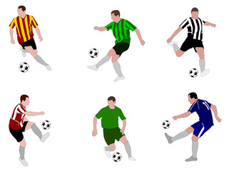 soccer players illustration  (set 2) - vector