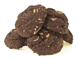 big dark cookies pile