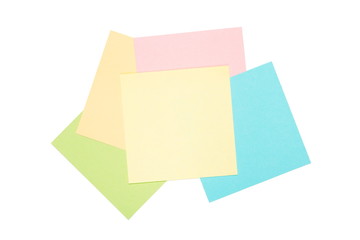 colorful postit blank notes isolated on white