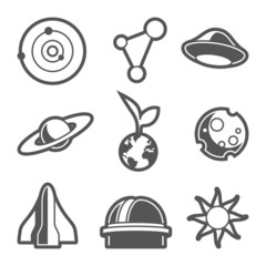 Space astronomical icons