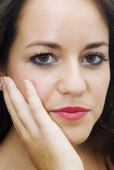 Face of a young happy woman