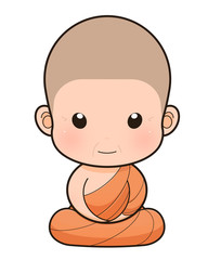 Buddhist Monk cartoon