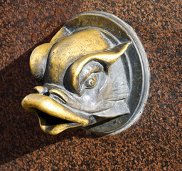 Detail of the fountain in the town hall square in Riga