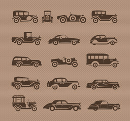 Old cars. Vector format