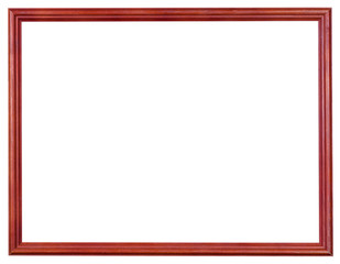 wooden red picture frame with cut out canvas