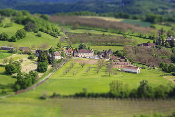 Fototapeta na wymiar Panoramic view of the tiny village in France
