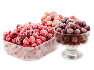 frozen strawberries, cherry and raspberries