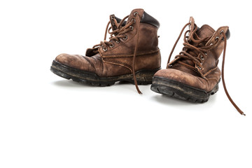 Old leather shoes