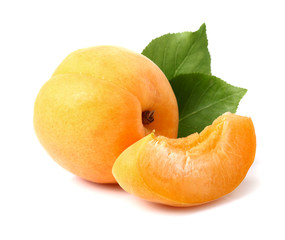 Ripe apricot with slice
