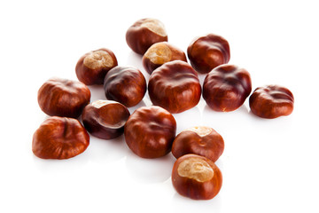 chestnuts isolated on white background
