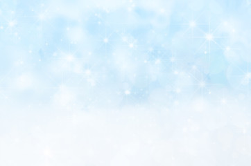 Snowy Stars and Bokeh Christmas Background