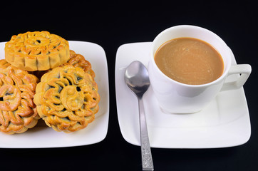 Cookies on a black background