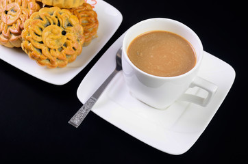 Cookies on a black background