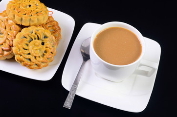 Cookies on a black background