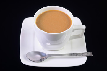 Coffee on a black background.
