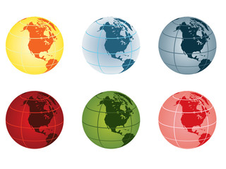 globe vector illustration - north america