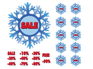 winter sale snowflakes vector illustration