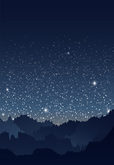 山と星空