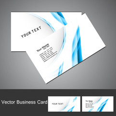 Business card professional blue wave template visiting card set