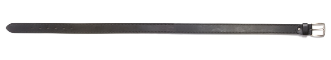 Black leather belt, isolated, cutout