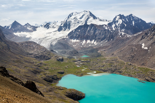 Ala-Kul lake in Tien Shan mountains