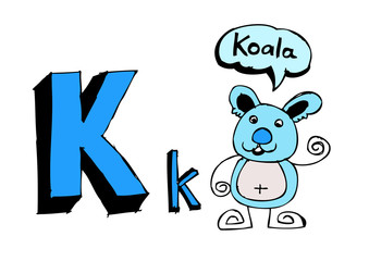 A b c  cartoon text font Hand drawing vector letters