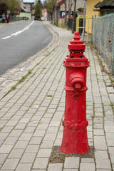 Old red hydrant