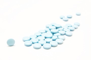 Pills, capsules on white background, Pharmacy, Medicine