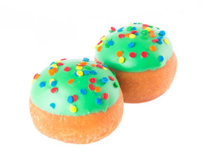 Sweet mini donut on background