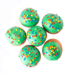 Sweet mini donut on background