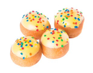 Sweet mini donut on background