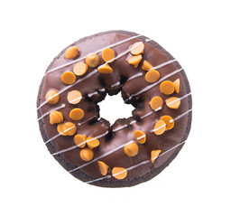 chocolate donuts on a white background