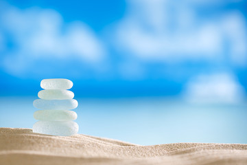 sea glass seaglass with ocean , beach and seascape - 58160943