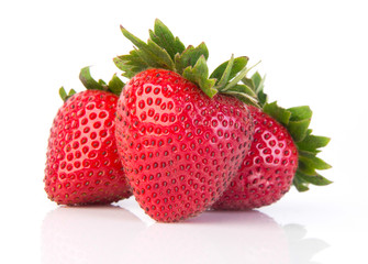 Fresh strawberries on background