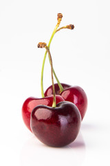 Fresh cherry berry on background
