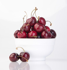 Fresh cherry berry on background