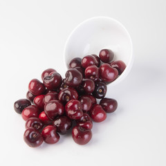 Fresh cherry berry on background