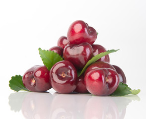 Fresh cherry berry on background
