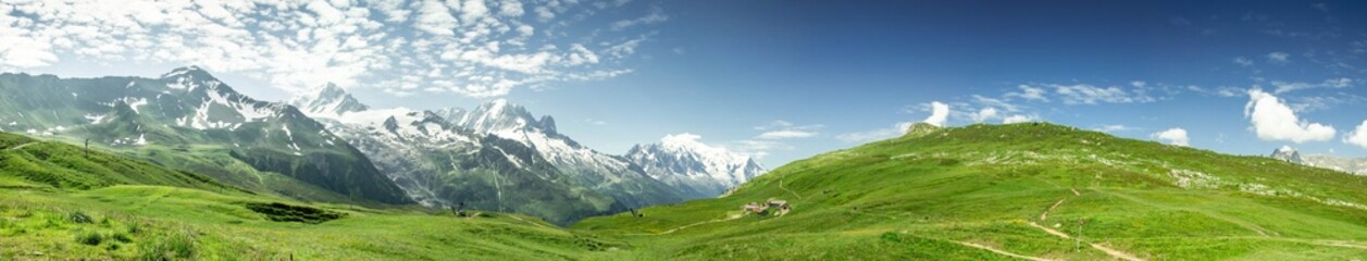 Panorama Mont-Blanc - obrazy, fototapety, plakaty