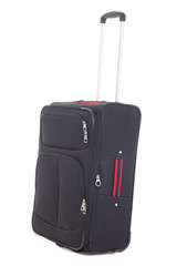 black travel suitcase isolated on white background