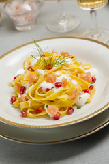 Tagliatelle Pasta with Salmon