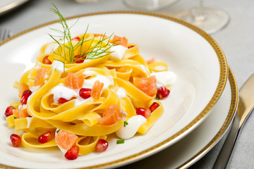 Tagliatelle Pasta with Salmon