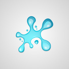 Blue water splash. Vector illustration.