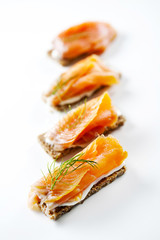 smoked salmon on bread