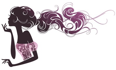 Девушка с розовыми прядями волос