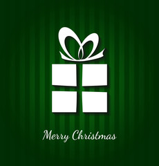 Christmas present - green vector background